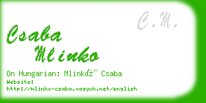 csaba mlinko business card